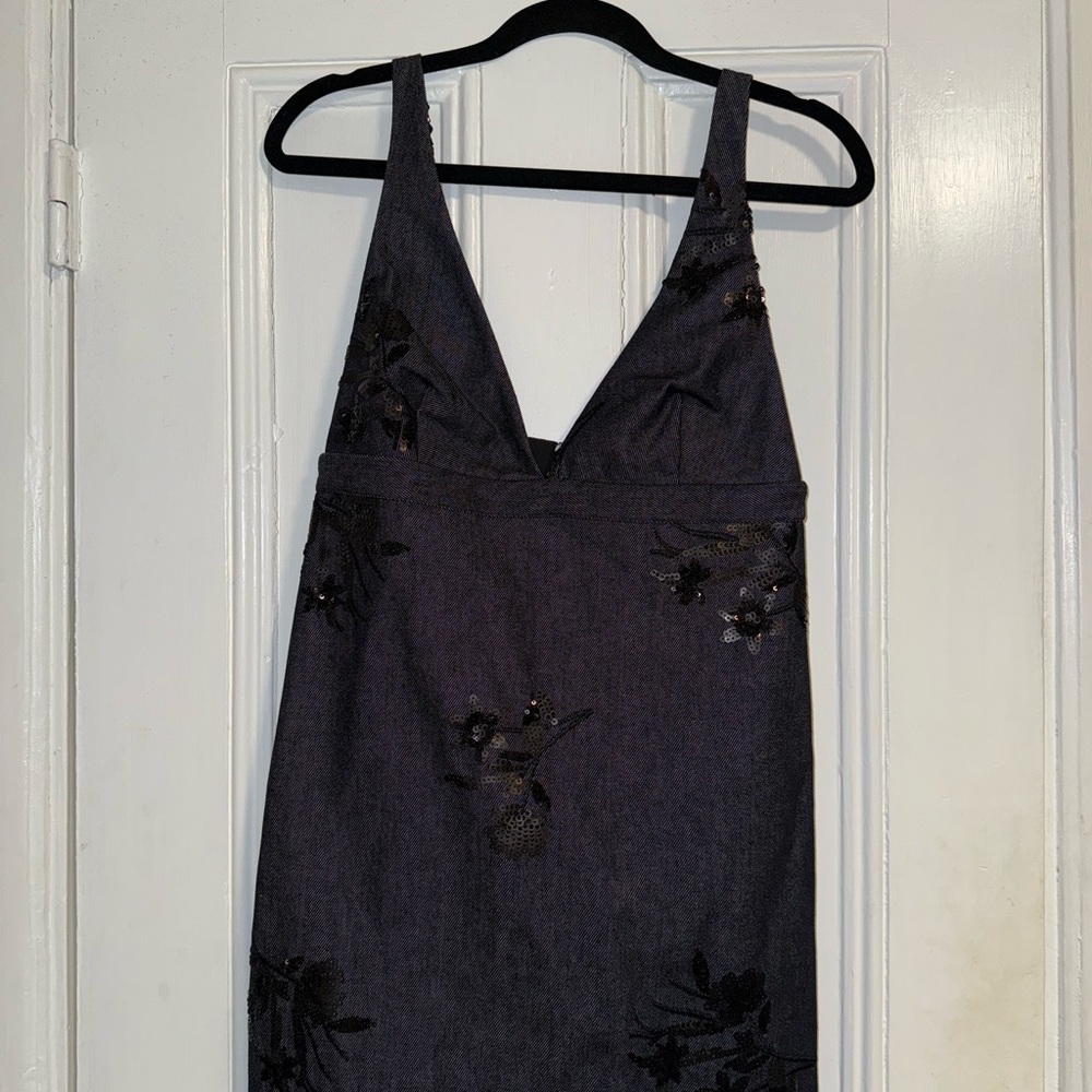 Zara Black Embellished Cut Out Cocktail Dress
